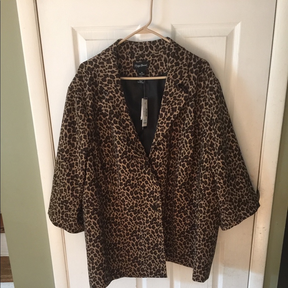 Maggie Barnes Animal Print Blazer 4x NWT